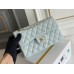 Chanel Classic Flap bag Small 23 Light Blue with champagne gold hardware, Caviar leather, Hass Factory leather, seamless.