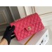 Chanel Classic Flap bag Small 23 Rose Red with champagne gold hardware, Caviar leather, Hass Factory leather, seamless.