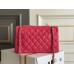 Chanel Classic Flap bag Small 23 Rose Red with champagne gold hardware, Caviar leather, Hass Factory leather, seamless.