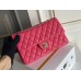 Chanel Classic Flap bag Medium 25 Rose Red with champagne gold hardware, Caviar leather, Hass Factory leather, seamless.