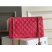 Chanel Classic Flap bag Medium 25 Rose Red with champagne gold hardware, Caviar leather, Hass Factory leather, seamless.