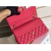 Chanel Classic Flap bag Medium 25 Rose Red with champagne gold hardware, Caviar leather, Hass Factory leather, seamless.