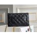 Chanel WOC Black with Gold Hardware Lamb Leather Hass Factory leather Red Interior 19x12x3.5cm