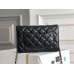 Chanel WOC Black with Silver Hardware Lamb Leather Hass Factory leather Red Interior 19x12x3.5cm