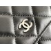 Chanel WOC Black with Silver Hardware Lamb Leather Hass Factory leather Red Interior 19x12x3.5cm