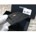Chanel Classic Card Holder Black with Gold Hardware Lamb Leather Hass Factory leather Red Interior 11x7x1cm