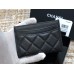 Chanel Classic Card Holder Black with Gold Hardware Lamb Leather Hass Factory leather Red Interior 11x7x1cm