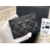 Chanel Classic Card Holder Black with Silver Hardware Lamb Leather Hass Factory leather Red Interior 11x7x1cm