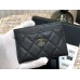 Chanel Classic Card Holder Black with Gold Hardware Caviar Leather Hass Factory leather Red Interior 11x7x1cm