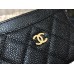 Chanel Classic Card Holder Black with Gold Hardware Caviar Leather Hass Factory leather Red Interior 11x7x1cm