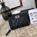 Chanel Leboy Key Pouch Black with Silver Hardware Lamb Leather Hass Factory leather Small Card Holder Coin Purse 11cm