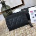 Chanel Leboy Key Pouch Black with Silver Hardware Lamb Leather Hass Factory leather Small Card Holder Coin Purse 11cm