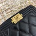 Chanel Leboy Key Pouch Black with Gold Hardware Lamb Leather Hass Factory leather Small Card Holder Coin Purse 11cm