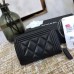 Chanel Leboy Key Pouch Black with Gold Hardware Lamb Leather Hass Factory leather Small Card Holder Coin Purse 11cm