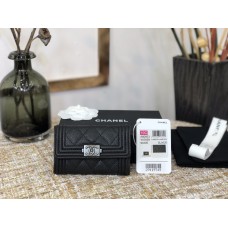Chanel Leboy Key Pouch Black with Silver Hardware Caviar Leather Hass Factory leather Small Card Holder Coin Purse 11cm