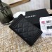 Chanel Leboy Key Pouch with Flap Black with Silver Hardware Lamb Leather Hass Factory leather Small Card Holder Coin Purse 11cm