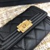 Chanel Leboy Key Pouch with Flap Black with Gold Hardware Lamb Leather Hass Factory leather Small Card Holder Coin Purse 11cm