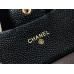 Chanel Classic Flap Wallet Short Black with Gold Hardware Caviar Leather Hass Factory leather 11x10cm