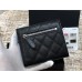 Chanel Classic Flap Wallet Short Black with Silver Hardware Caviar Leather Hass Factory leather 11x10cm