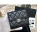Chanel Classic Flap Wallet Short Black with Gold Hardware Lamb Leather Hass Factory leather 11x10cm