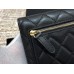 Chanel Classic Flap Wallet Short Black with Gold Hardware Lamb Leather Hass Factory leather 11x10cm