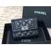 Chanel Classic Flap Wallet Short Black with Silver Hardware Lamb Leather Hass Factory leather 11x10cm