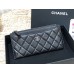 Chanel Long Wallet Black with Silver Hardware Caviar Leather Hass Factory leather 20x10cm