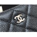 Chanel Classic Card Holder Black with Silver Hardware Caviar Leather Hass Factory leather 11cm