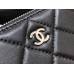 Chanel Classic Card Holder Black with Silver Hardware Lamb Leather Hass Factory leather 11cm