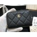 Chanel Classic Card Holder Black with Gold Hardware Lamb Leather Hass Factory leather 11cm