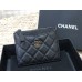 Chanel Classic Card Holder Black with Gold Hardware Caviar Leather Hass Factory leather 11x8cm