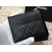 Chanel Classic Card Holder Black with Gold Hardware Caviar Leather Hass Factory leather 11x8cm