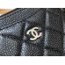Chanel Classic Card Holder Black with Silver Hardware Caviar Leather Hass Factory leather 11x8cm