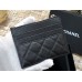 Chanel Classic Card Holder Black with Silver Hardware Caviar Leather Hass Factory leather 11x8cm