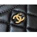 Chanel Classic Card Holder Black with Gold Hardware Lamb Leather Hass Factory leather 11x8cm