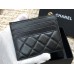 Chanel Classic Card Holder Black with Gold Hardware Lamb Leather Hass Factory leather 11x8cm