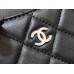 Chanel Classic Card Holder Black with Silver Hardware Lamb Leather Hass Factory leather 11x8cm