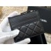 Chanel Classic Card Holder Black with Silver Hardware Lamb Leather Hass Factory leather 11x8cm