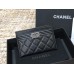 Chanel Leboy Card Holder Black with Silver Hardware Caviar Leather Hass Factory leather 11x8cm
