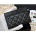 Chanel Leboy Card Holder Black with Silver Hardware Caviar Leather Hass Factory leather 11x8cm