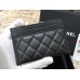 Chanel Leboy Card Holder Black with Gold Hardware Caviar Leather Hass Factory leather 11x8cm