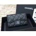 Chanel Classic Flap Wallet Black with Silver Hardware Caviar Leather Hass Factory leather 11x9cm