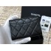 Chanel Classic Flap Wallet Black with Silver Hardware Caviar Leather Hass Factory leather 11x9cm