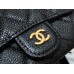 Chanel Classic Flap Wallet Black with Gold Hardware Caviar Leather Hass Factory leather 11x9cm