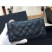 Chanel Long Wallet Folded Black with Silver Hardware Caviar Leather Hass Factory leather 19cm