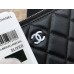 Chanel Long Wallet Folded Black with Silver Hardware Lamb Leather Hass Factory leather 19cm