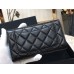 Chanel Classic Wallet Long Black with Silver Hardware Lamb Leather Hass Factory leather 18cm