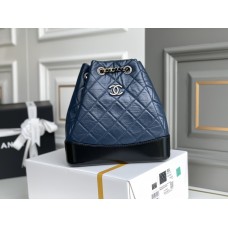 Chanel Gabrielle 2021 Backpack Blue with Silver Hardware Lamb Leather Hass Factory leather 23x23x11cm