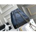 Chanel Gabrielle 2021 Backpack Blue with Silver Hardware Lamb Leather Hass Factory leather 23x23x11cm