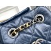 Chanel Gabrielle 2021 Backpack Blue with Silver Hardware Lamb Leather Hass Factory leather 23x23x11cm